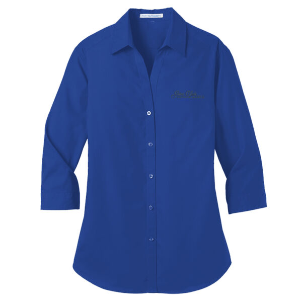 Saint Clair State Bank - Ladies 3/4 Sleeve Carefree Poplin Shirt Thumbnail