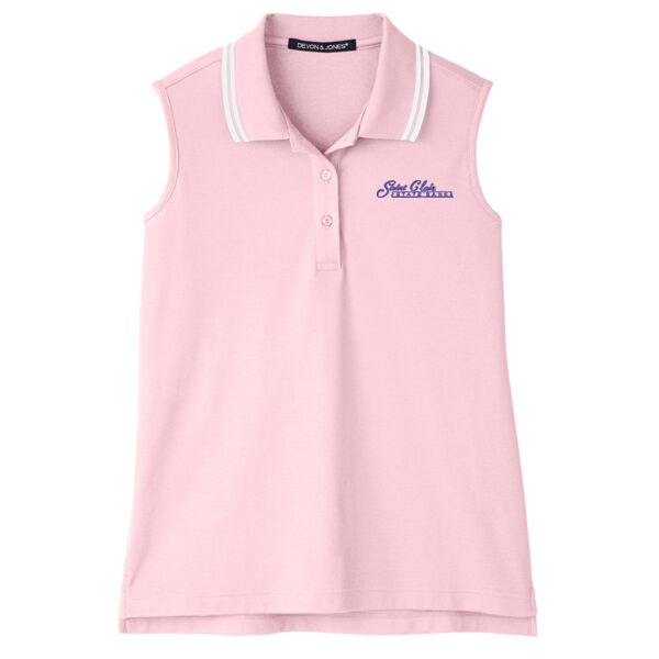 Saint Clair - Women's CrownLux Performance® Plaited Tipped Sleeveless Polo Thumbnail